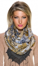 Loop-Tuch im dezenten Animal-Design - multicolor/gold